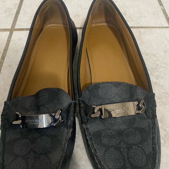 Coach Black Classic Loafers with Metallic Detail - Picture 2 of 6